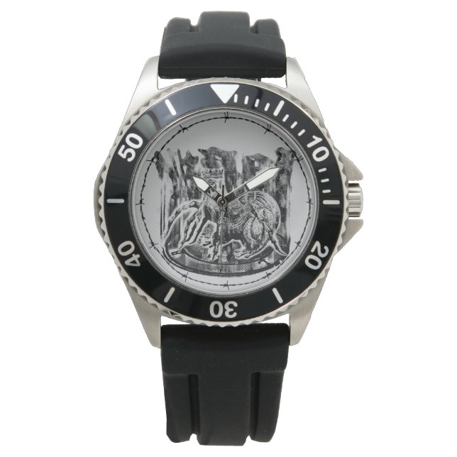 Bael Crown Protector Black Rubber Watch (Front)