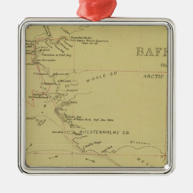 Baffin Bay journey Metal Tree Decoration (Front)