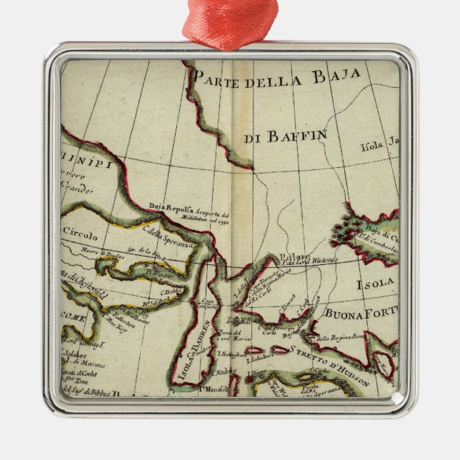 Baffin Bay North Atlantic Ocean Metal Tree Decoration (Front)