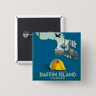 Baffin island map Canada travel poster 15 Cm Square Badge