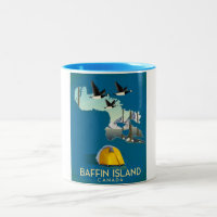 Baffin island map Canada travel poster