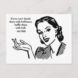 Baffle Them with Bull Postcard