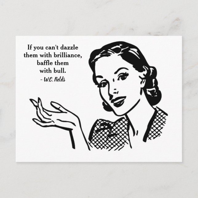 Baffle Them with Bull Postcard (Front)
