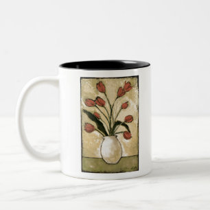 BAG10-V2 Tulips in Red.tif Two-Tone Coffee Mug