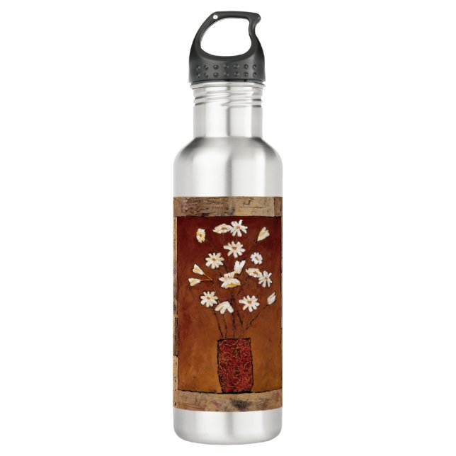 BAG12 White Flowers.tif 710 Ml Water Bottle (Front)