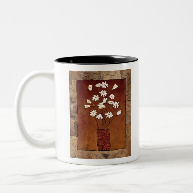 BAG12 White Flowers.tif Two-Tone Coffee Mug (Left)