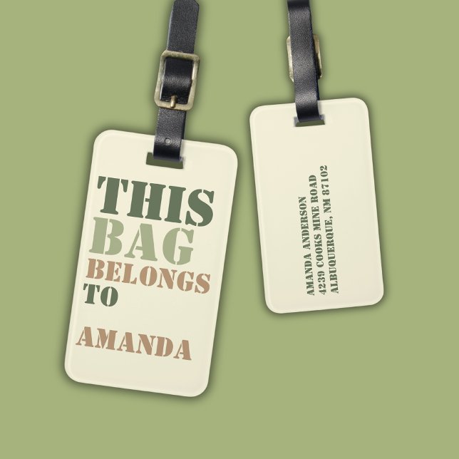 Bag Attention Name Address Personalised  Luggage Tag (Creator Uploaded)