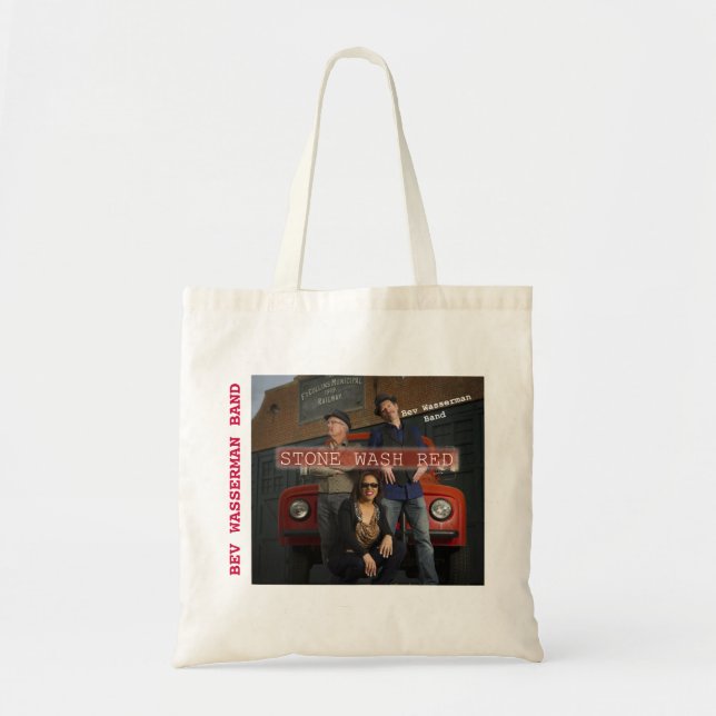 BAG- BEV WASSERMAN BAND STONE WASH RED CD COVER TOTE BAG (Front)