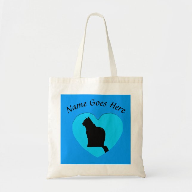 Bag - Black Cat in Heart Frame (Front)