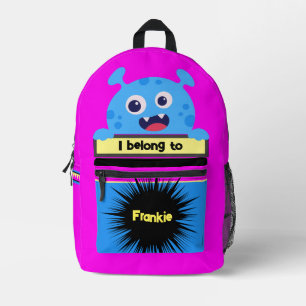 Bag Buddy Blue Happy Monster Personalised Backpack