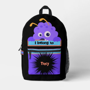 Bag Buddy Fun Purple Monster Personalised Backpack