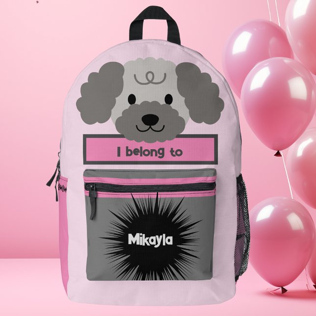 Bag Buddy Poodle Dog Personalised Backpack (Creator Uploaded)