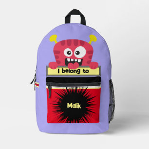 Bag Buddy Red Monster Personalised Backpack