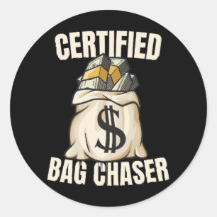 bag chaser  classic round sticker