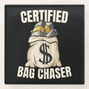bag chaser glass coaster