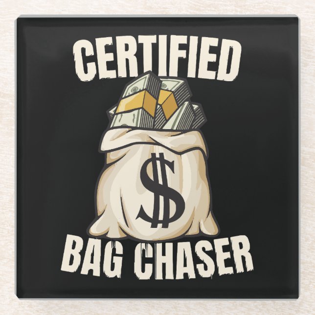 bag chaser  glass coaster (Front)
