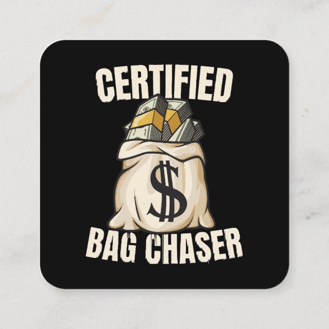 bag chaser  square business card (Back)