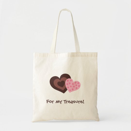 Bag: Chocolate and pink retro hearts Tote Bag