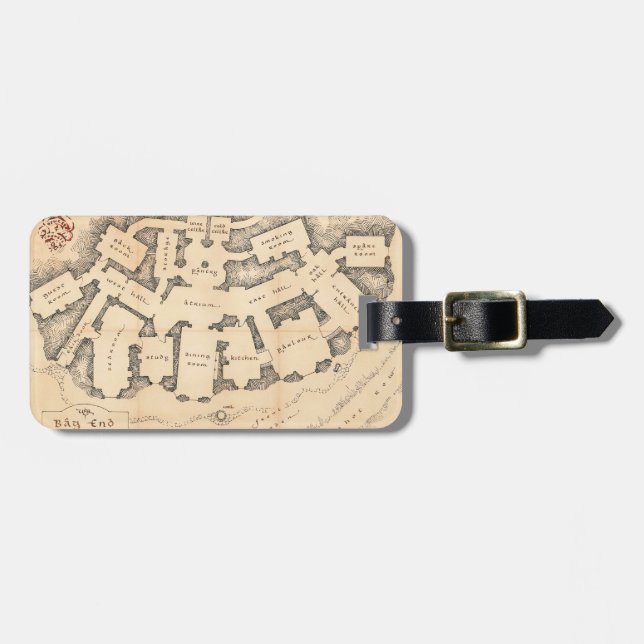 Bag End Vintage Map Luggage Tag (Front Horizontal)
