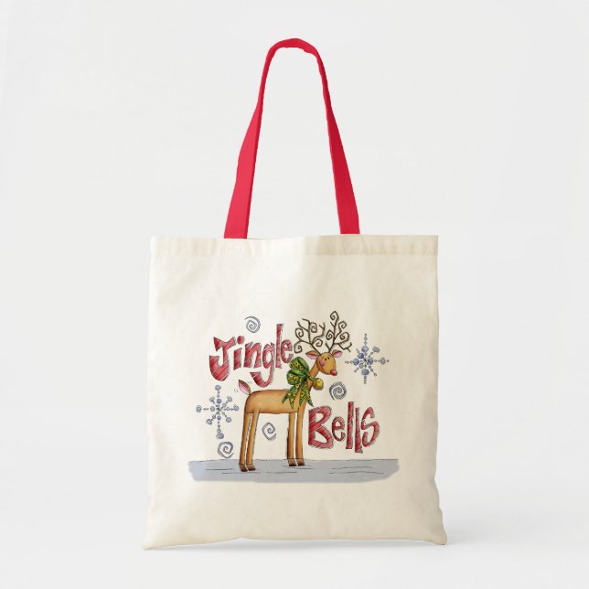 Bag For Life Toat Bag - Jingle Bells Reindeer (Front)