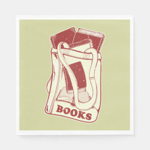 Bag of books I love to read Napkin