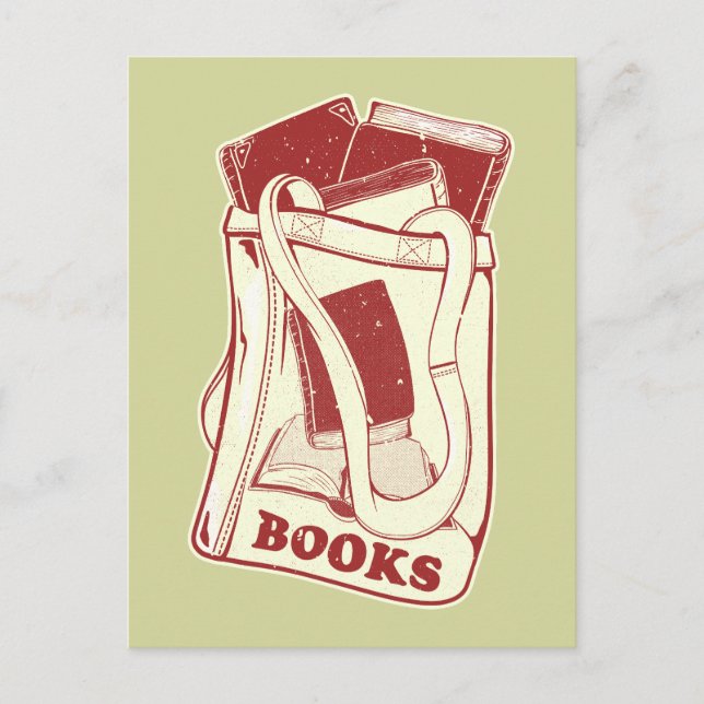 Bag of books I love to read Postcard (Front)