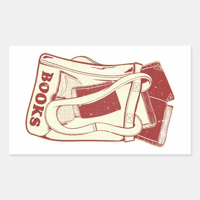 Bag of books I love to read Rectangular Sticker (Front)