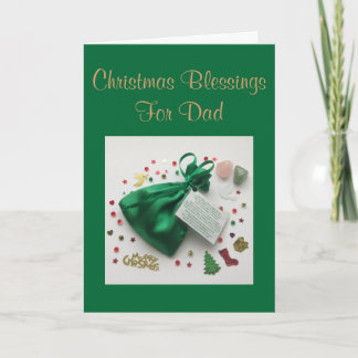Bag of Christmas Blessings for Dad Card with Verse