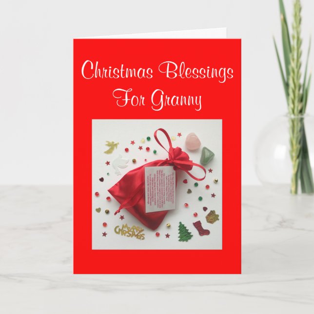 Bag of Christmas Blessings for Granny Xmas Card (Front)