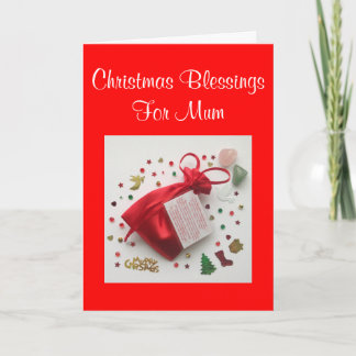 Bag of Christmas Blessings for Mum Card with Verse