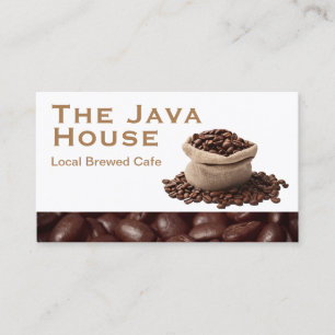 Bag of Coffee Beans Brewing Company Business Card