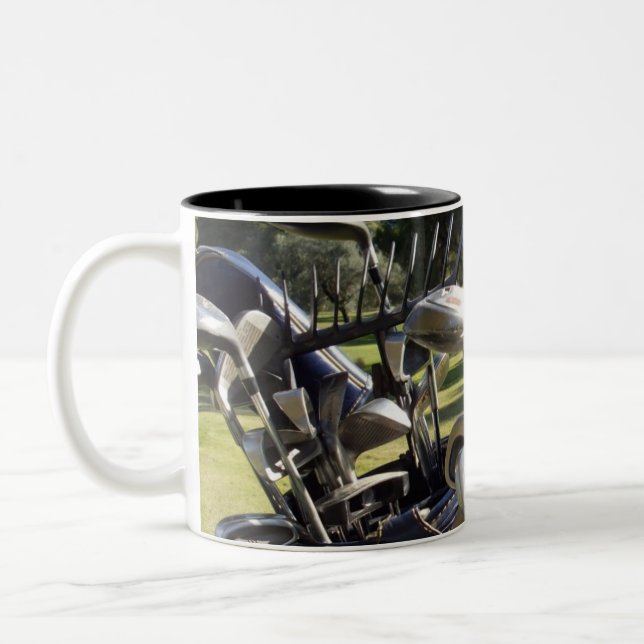 Bag Of Golf Clubs Im Ready, Two-Tone Coffee Mug (Left)