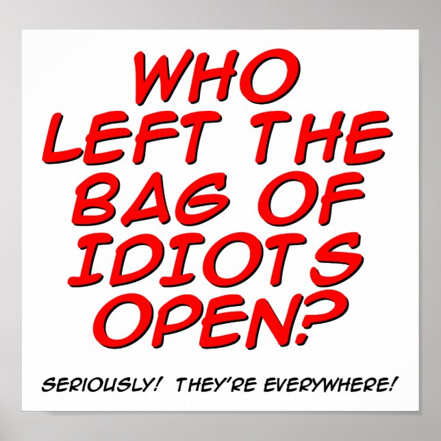 Bag of Idiots Funny Poster (Front)