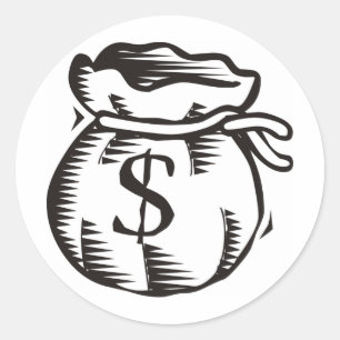 Bag of Money Classic Round Sticker