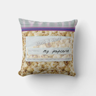 Bag of Popcorn Snacks Decorative Throw Pillow