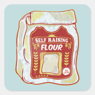 Bag of self raising flour square sticker