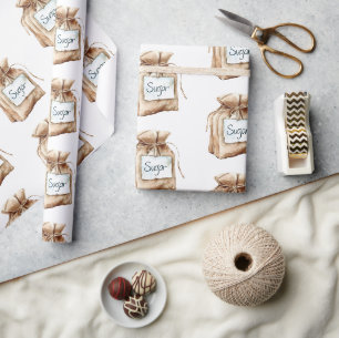 Bag of Sugar Food Recipes Wrapping Paper