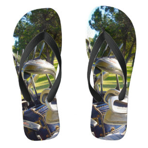 Bag Og Golf Clubs, Flip Flops