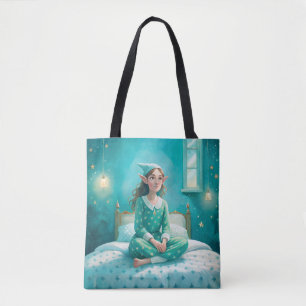 Bag print elf art girl blue