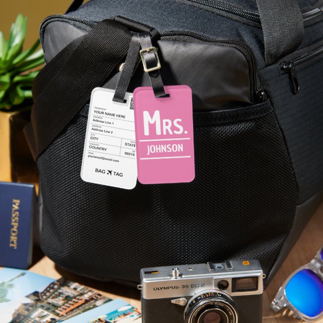 BAG TAG - Mrs. <Custom Name> (Front & Back)