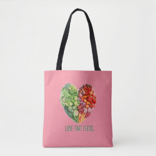 Bag with image of vegetables - Pink