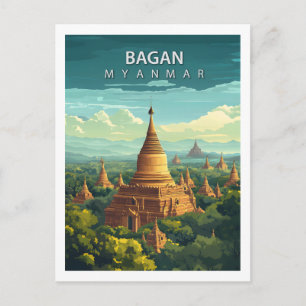 Bagan Myanmar Travel Ancient Temple Southeast Asia Postcard