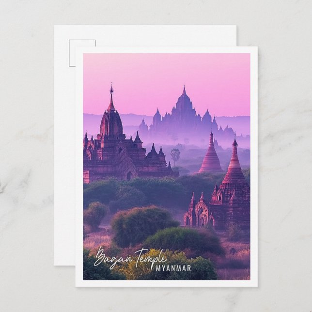 Bagan Temples Myanmar the beautiful tourist place Postcard (Front/Back)
