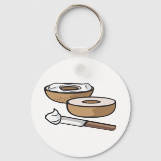 bagel and cream cheese key ring
