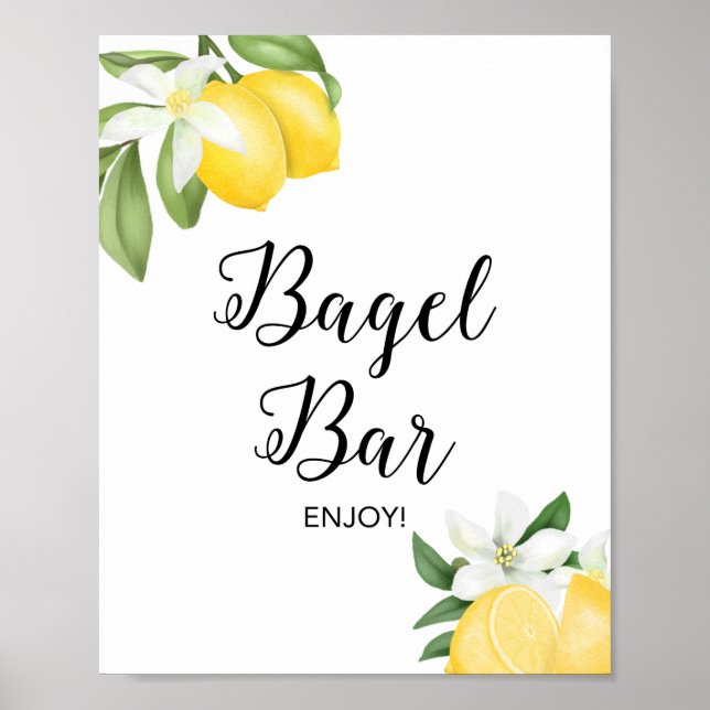 Bagel Bar Lemon Citrus Shower Sign (Front)
