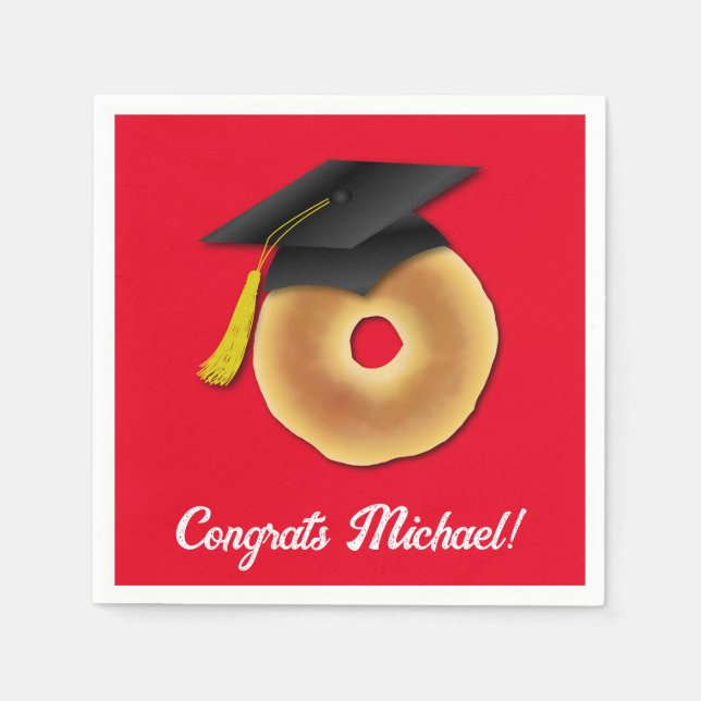 Bagel Breakfast Brunch Graduation Party Napkin (Front)