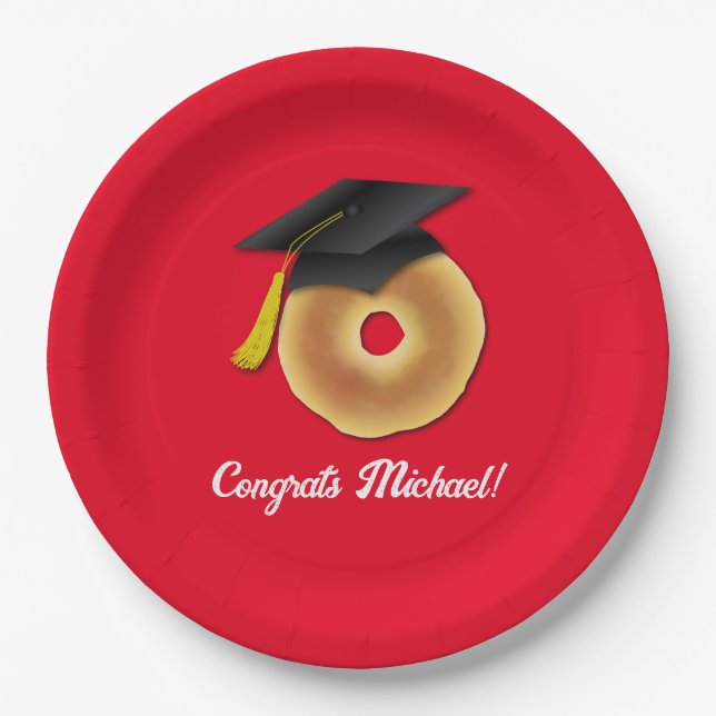 Bagel Breakfast Brunch Graduation Party Paper Plate (Front)