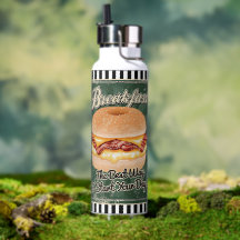 Bagel Breakfast Retro Thor Water Bottle