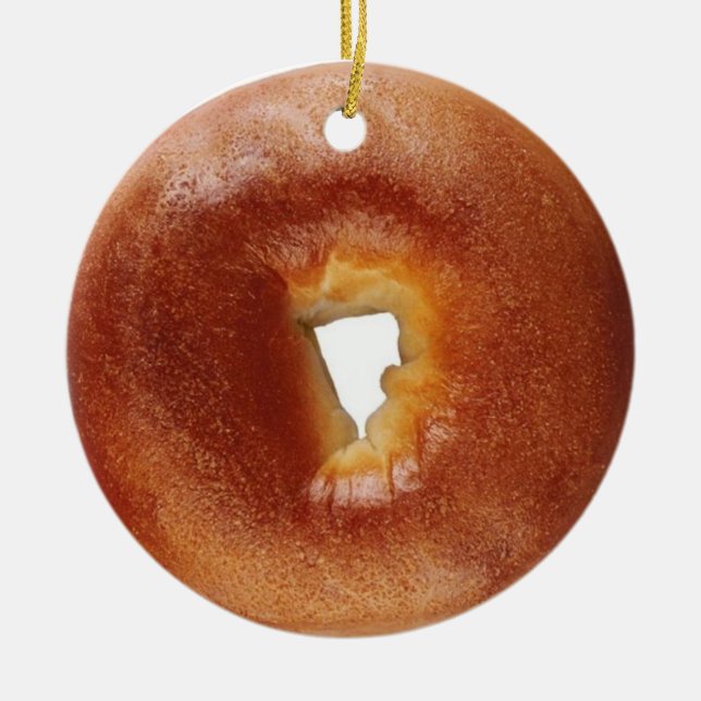 Bagel Ceramic Tree Decoration (Front)