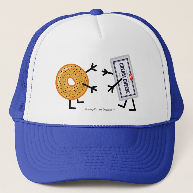 Bagel & Cream Cheese - Funny Foodie Friends Trucker Hat (Front)